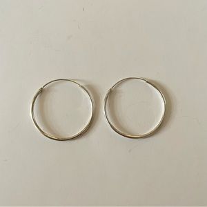 Sterling Silver Thin Hoop Earrings